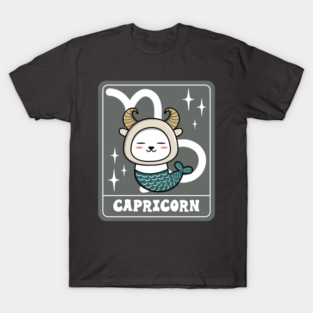 Cute Capricorn Cat T-Shirt by Luna Illustration